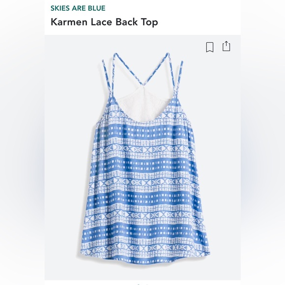 Skies Are Blue Tops - Karmen Lace Back Top